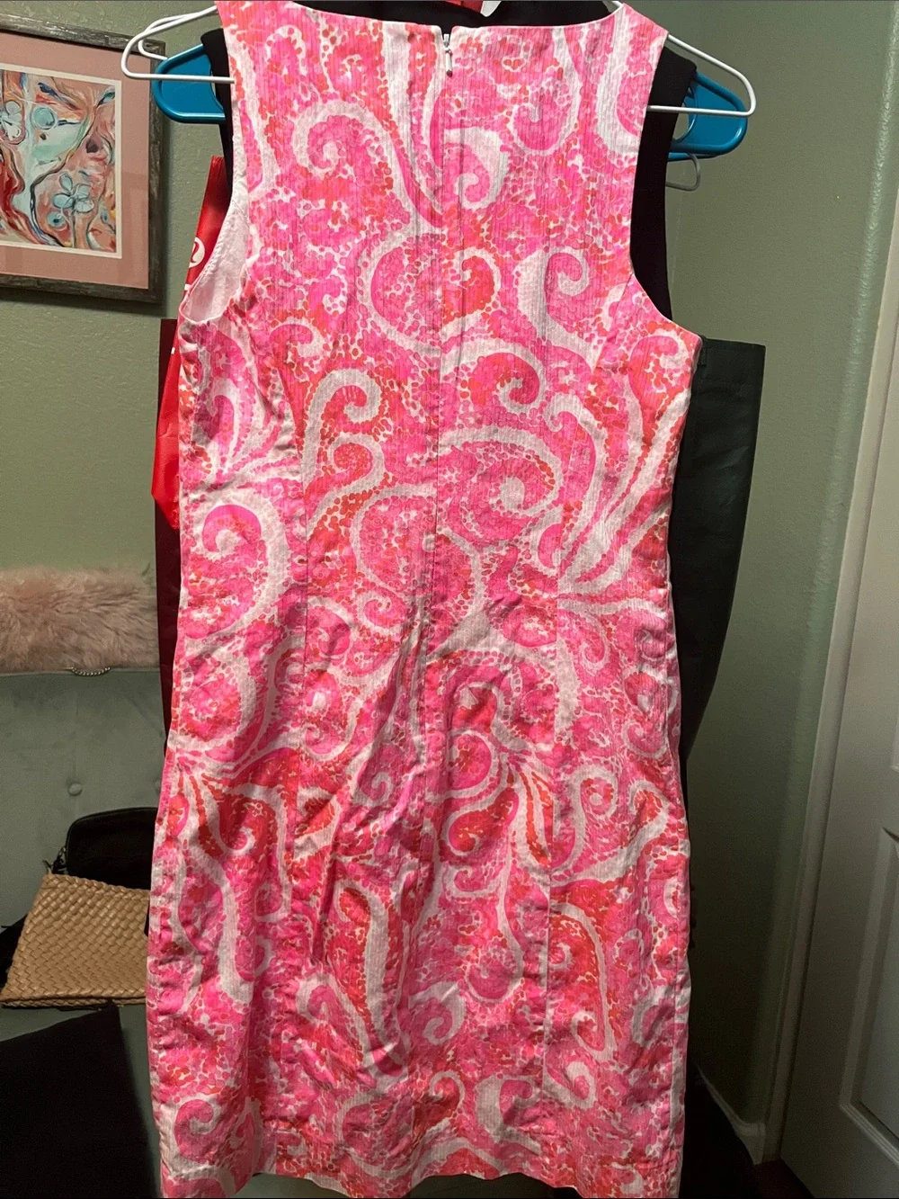 Lilly Pulitzer Hot Pink Paisley Shift Dress Sz 00